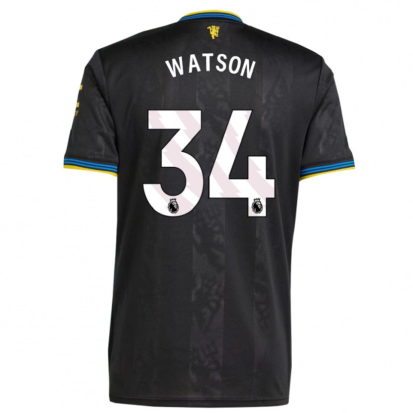 Danxen Homme Maillot Emma Watson #34 Noir Jaune Bleu Troisieme 2025/26 T-Shirt