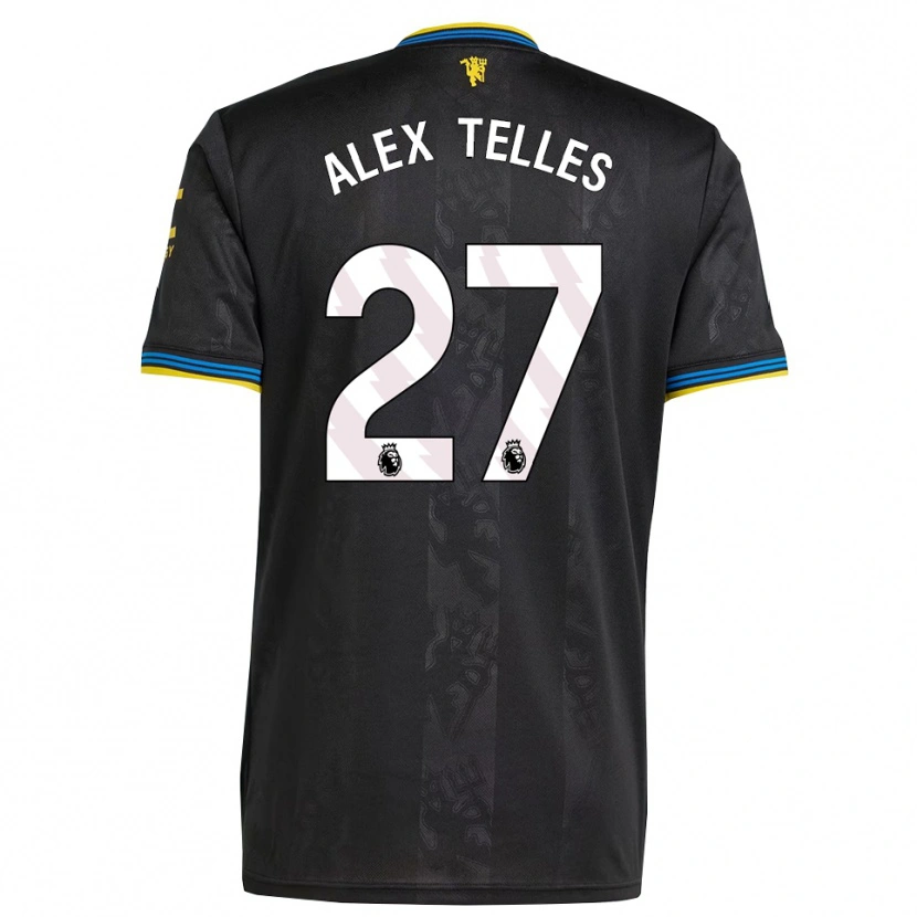 Danxen Homme Maillot Alex Nicolao Telles #27 Noir Jaune Bleu Troisieme 2025/26 T-Shirt