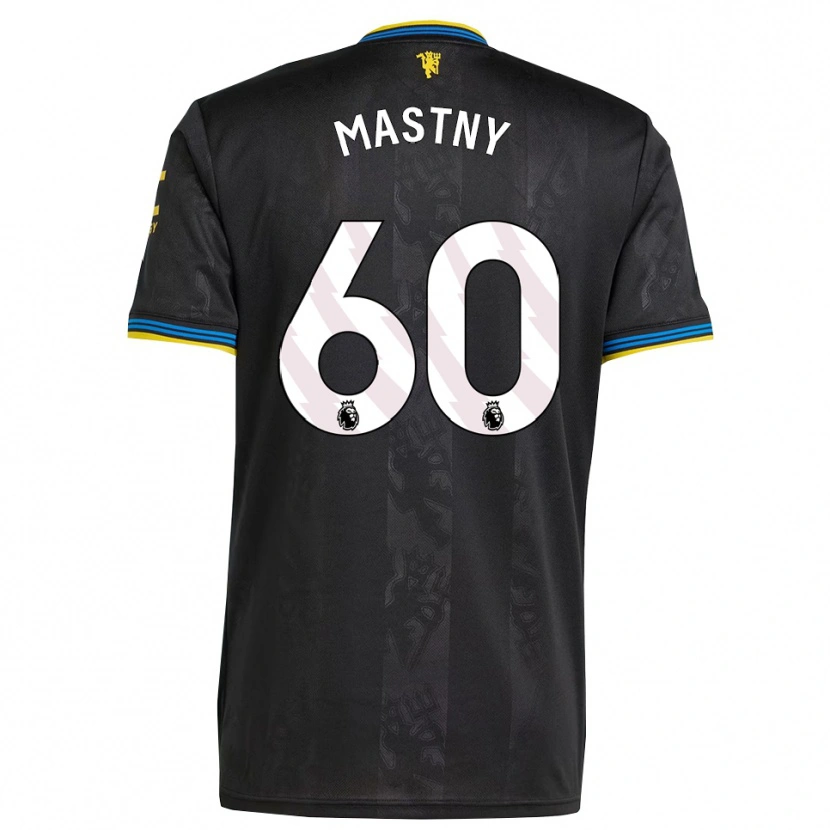 Danxen Homme Maillot Ondrej Mastny #60 Noir Jaune Bleu Troisieme 2025/26 T-Shirt