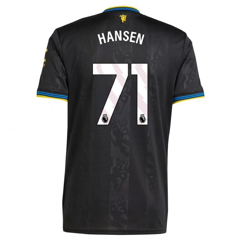Danxen Homme Maillot Isak Hansen-Aaroen #71 Noir Jaune Bleu Troisieme 2025/26 T-Shirt