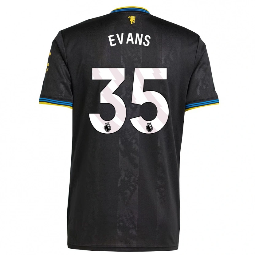 Danxen Homme Maillot Jonny Evans #35 Noir Jaune Bleu Troisieme 2025/26 T-Shirt