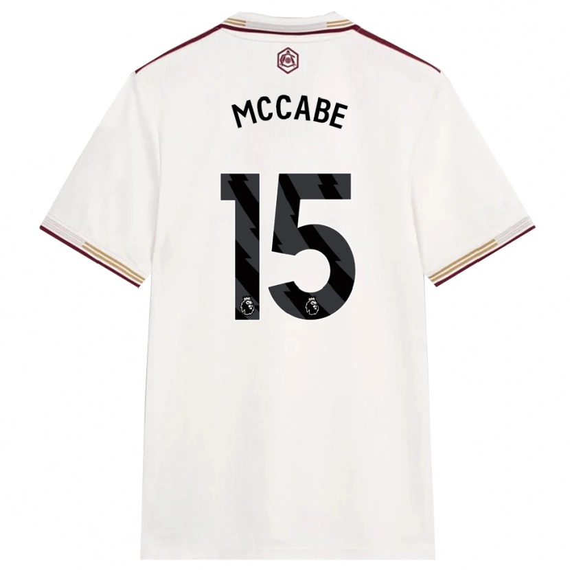 Danxen Homme Maillot Katie Mccabe #15 Blanc Cassé Bourgogne Troisieme 2025/26 T-Shirt
