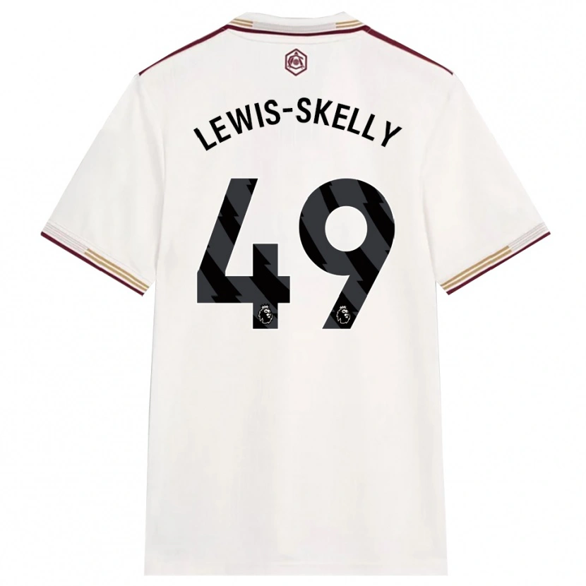 Danxen Homme Maillot Myles Lewis-Skelly #49 Blanc Cassé Bourgogne Troisieme 2025/26 T-Shirt
