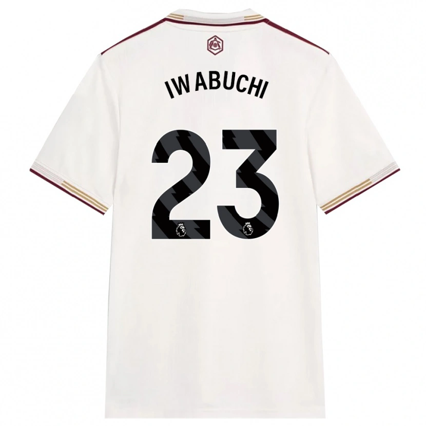 Danxen Homme Maillot Mana Iwabuchi #23 Blanc Cassé Bourgogne Troisieme 2025/26 T-Shirt