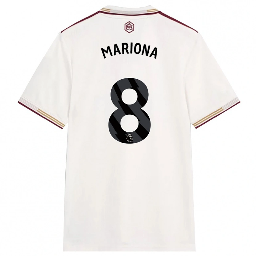 Danxen Homme Maillot Mariona Caldentey #8 Blanc Cassé Bourgogne Troisieme 2025/26 T-Shirt