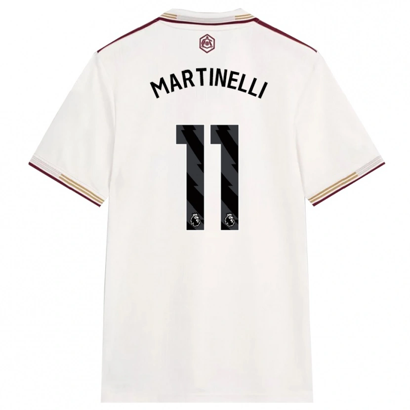 Danxen Homme Maillot Gabriel Martinelli #11 Blanc Cassé Bourgogne Troisieme 2025/26 T-Shirt