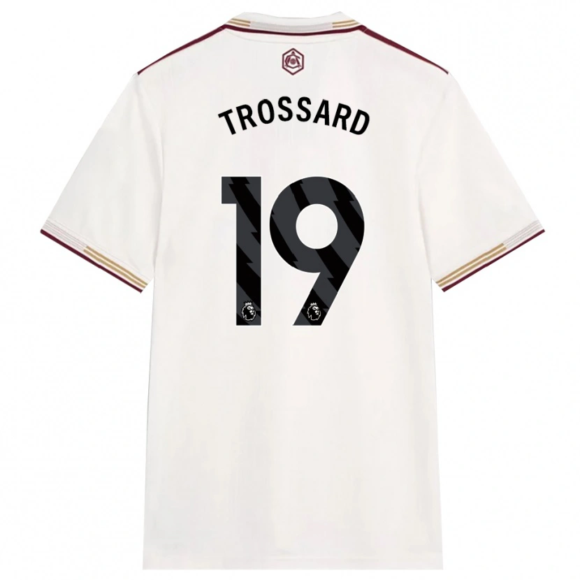 Danxen Homme Maillot Leandro Trossard #19 Blanc Cassé Bourgogne Troisieme 2025/26 T-Shirt