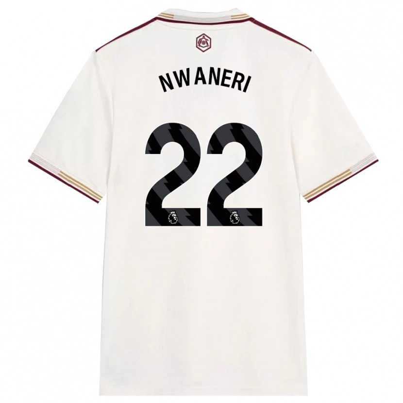 Danxen Homme Maillot Ethan Nwaneri #22 Blanc Cassé Bourgogne Troisieme 2025/26 T-Shirt