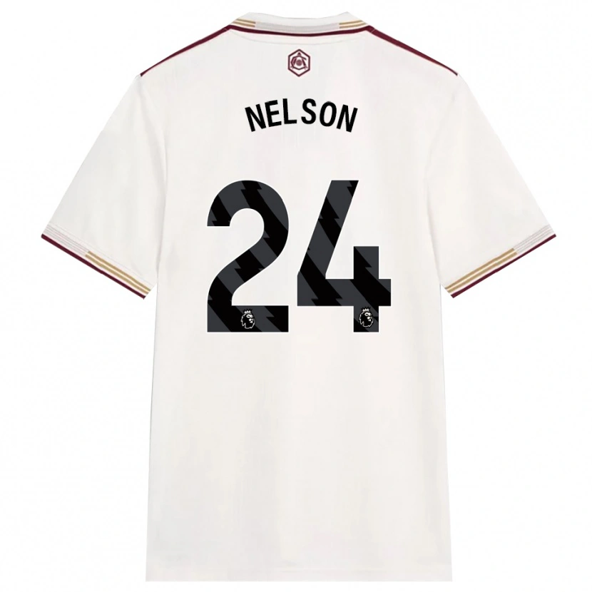 Danxen Homme Maillot Reiss Nelson #24 Blanc Cassé Bourgogne Troisieme 2025/26 T-Shirt