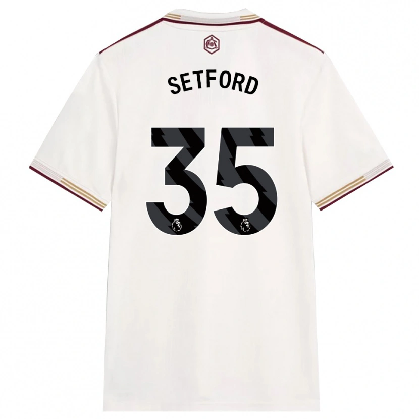 Danxen Homme Maillot Tommy Setford #35 Blanc Cassé Bourgogne Troisieme 2025/26 T-Shirt