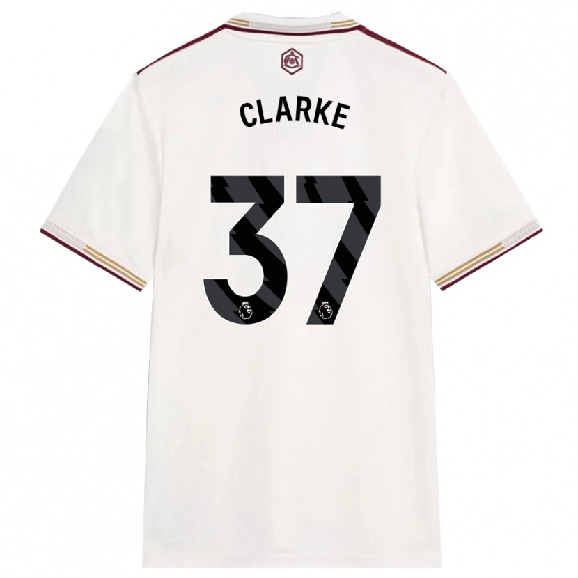 Danxen Homme Maillot Brayden Clarke #37 Blanc Cassé Bourgogne Troisieme 2025/26 T-Shirt