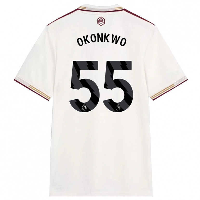 Danxen Homme Maillot Brian Okonkwo #55 Blanc Cassé Bourgogne Troisieme 2025/26 T-Shirt