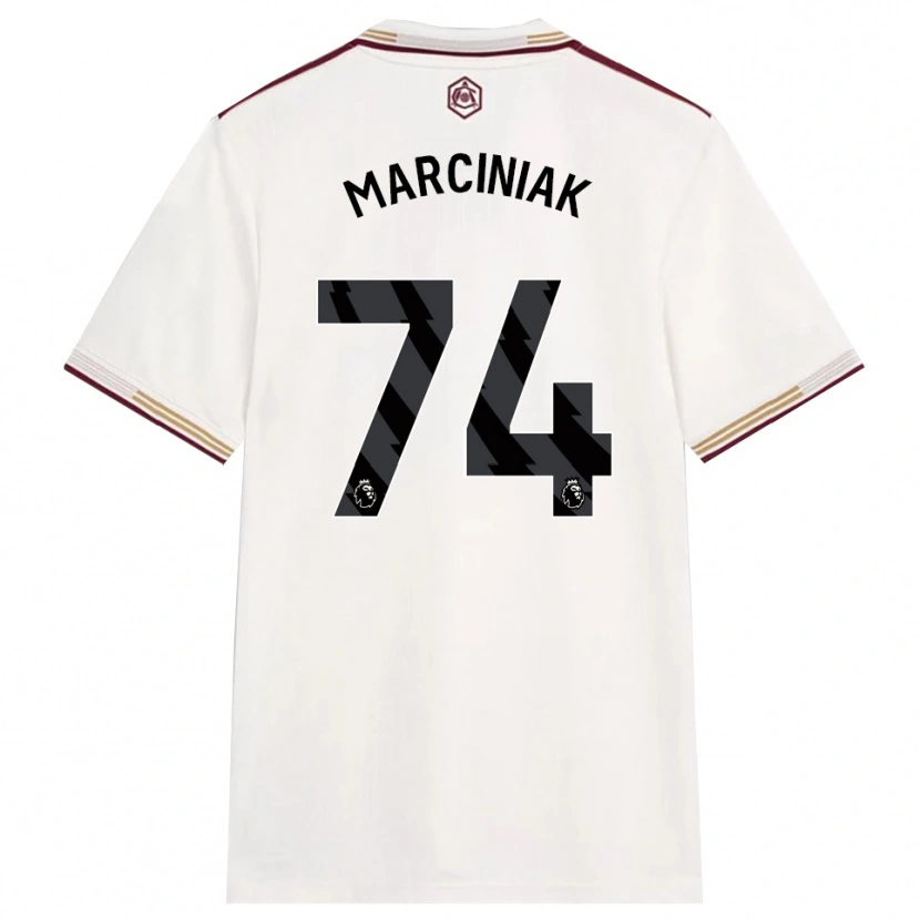 Danxen Homme Maillot Alex Marciniak #74 Blanc Cassé Bourgogne Troisieme 2025/26 T-Shirt