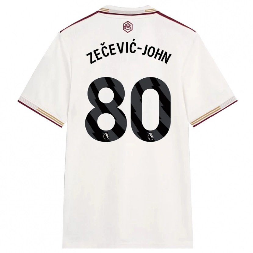 Danxen Homme Maillot Louis Zečević-John #80 Blanc Cassé Bourgogne Troisieme 2025/26 T-Shirt