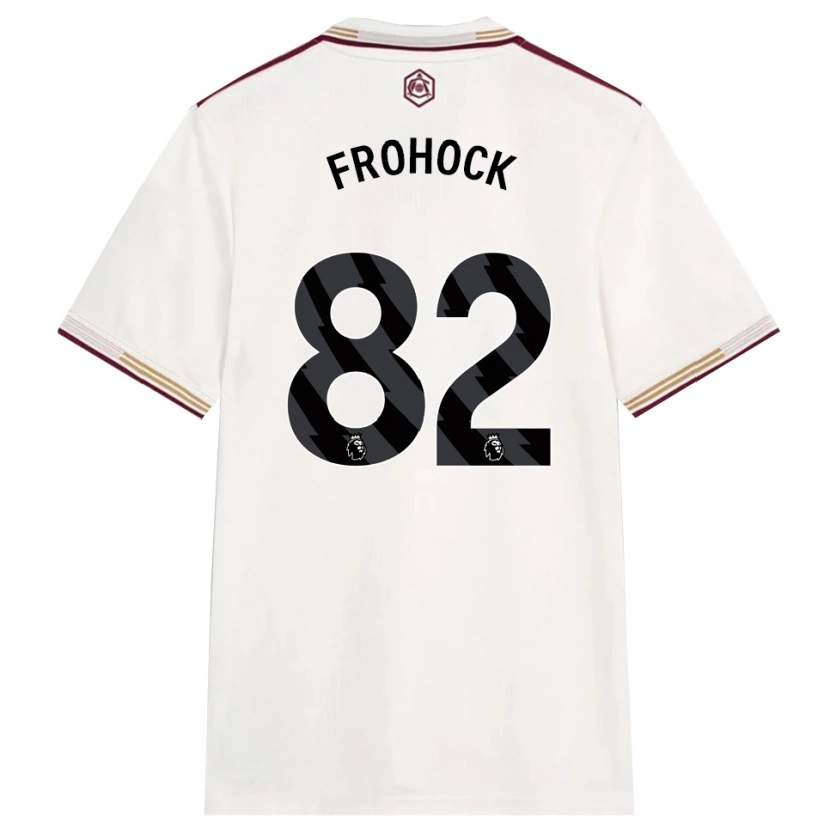 Danxen Homme Maillot Marley Frohock #82 Blanc Cassé Bourgogne Troisieme 2025/26 T-Shirt