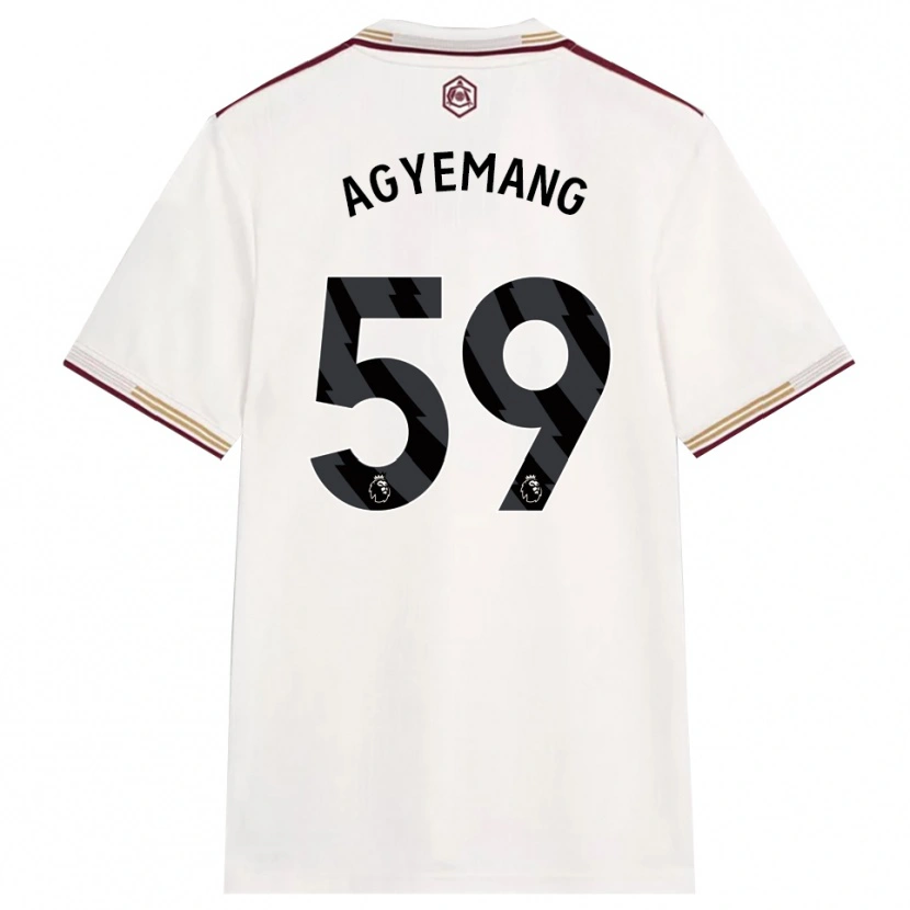Danxen Homme Maillot Michelle Agyemang #59 Blanc Cassé Bourgogne Troisieme 2025/26 T-Shirt