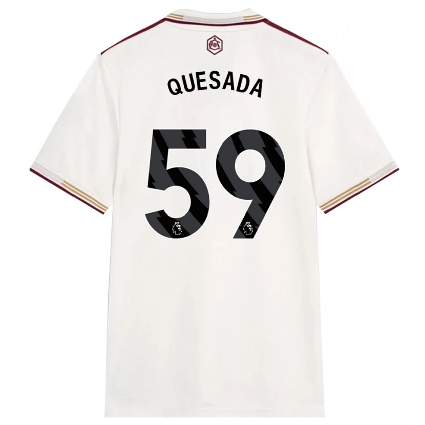 Danxen Homme Maillot Elián Quesada #59 Blanc Cassé Bourgogne Troisieme 2025/26 T-Shirt