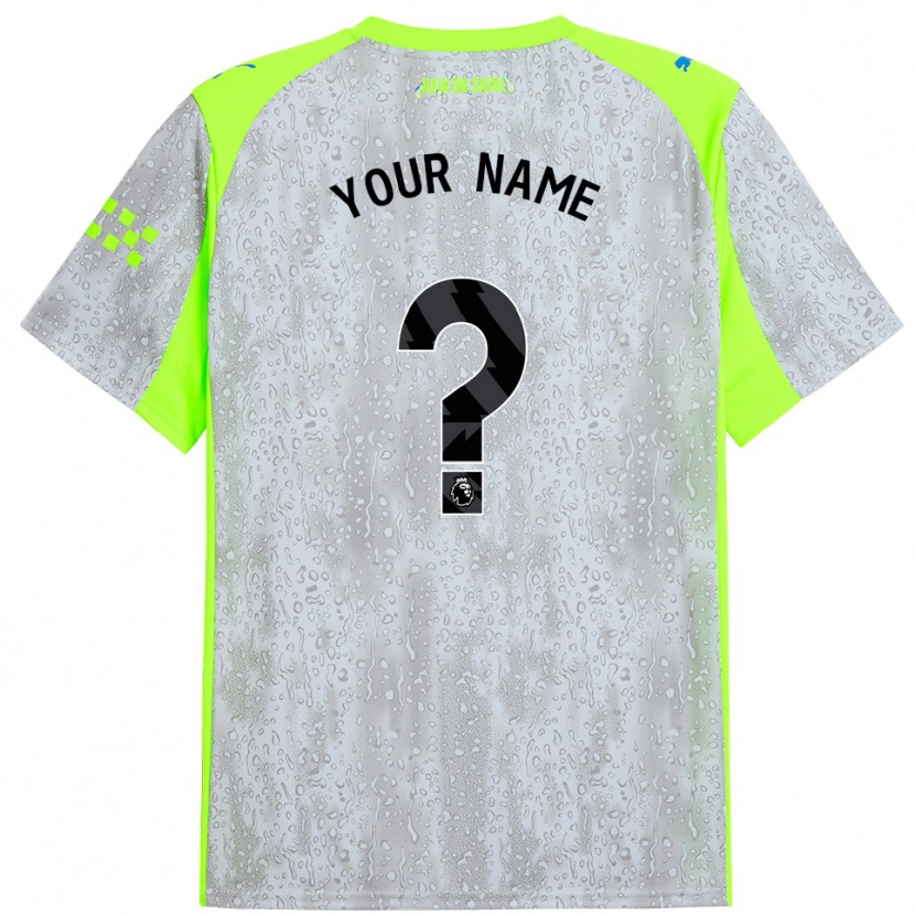 Danxen Homme Maillot Votre Nom #0 Gris Jaune Troisieme 2025/26 T-Shirt