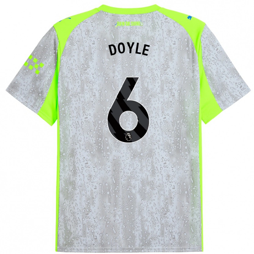 Danxen Homme Maillot Callum Doyle #6 Gris Jaune Troisieme 2025/26 T-Shirt