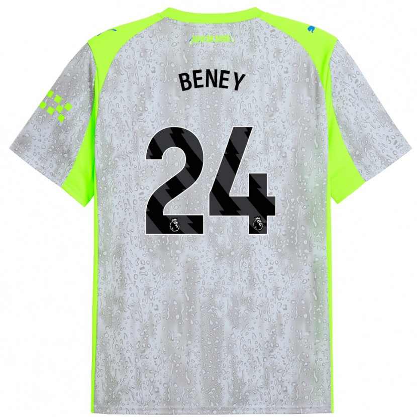 Danxen Homme Maillot Iman Beney #24 Gris Jaune Troisieme 2025/26 T-Shirt