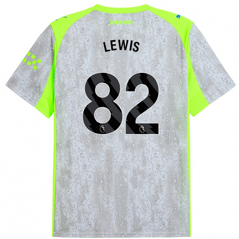 Danxen Homme Maillot Rico Lewis #82 Gris Jaune Troisieme 2025/26 T-Shirt