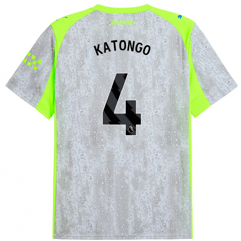 Danxen Homme Maillot Jadel Katongo #4 Gris Jaune Troisieme 2025/26 T-Shirt
