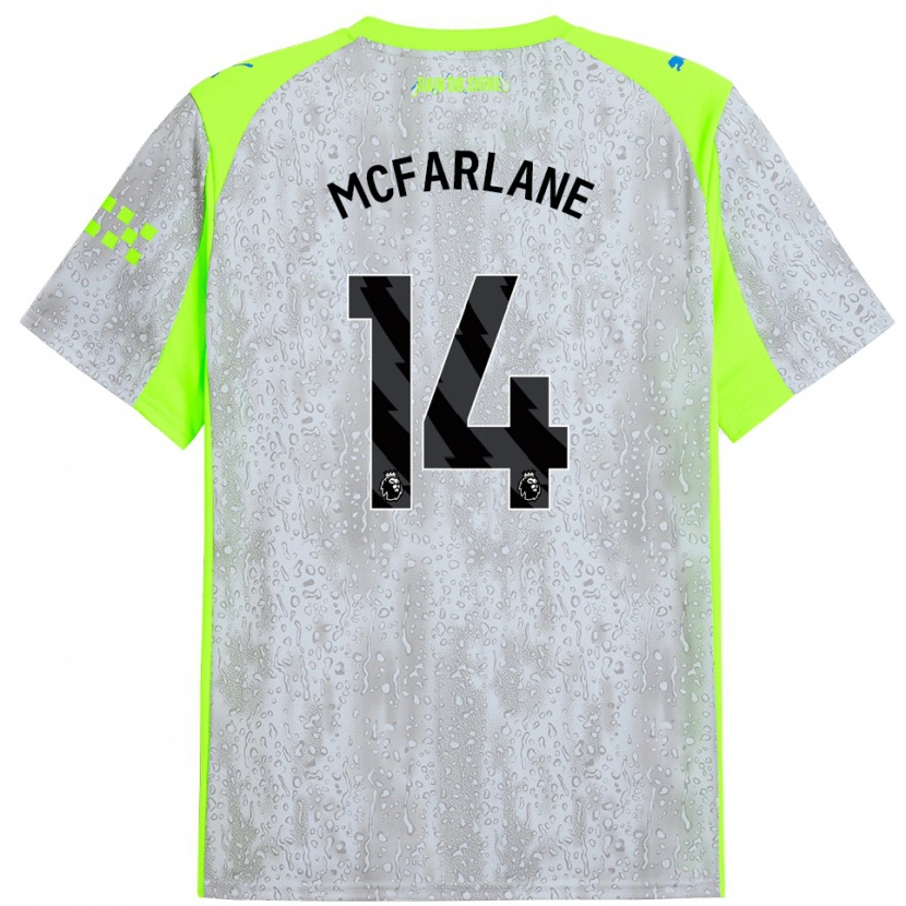 Danxen Homme Maillot Christian Mcfarlane #14 Gris Jaune Troisieme 2025/26 T-Shirt