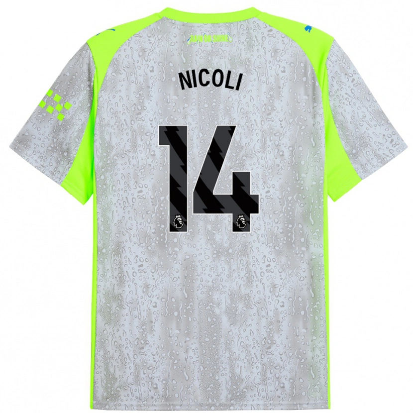 Danxen Homme Maillot Kerolin Nicoli #14 Gris Jaune Troisieme 2025/26 T-Shirt