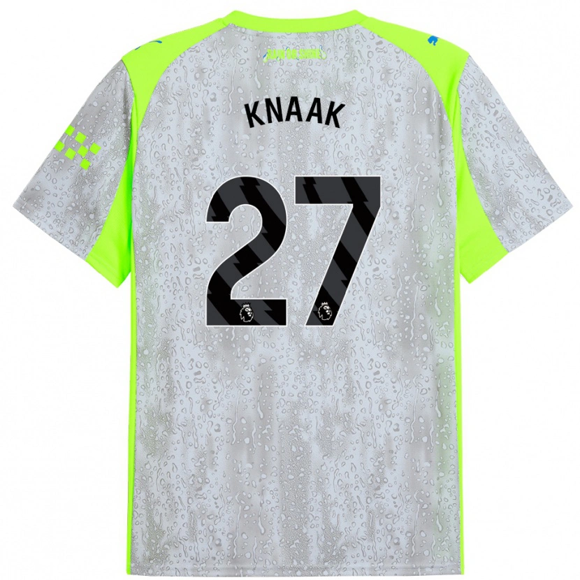 Danxen Homme Maillot Rebecca Knaak #27 Gris Jaune Troisieme 2025/26 T-Shirt