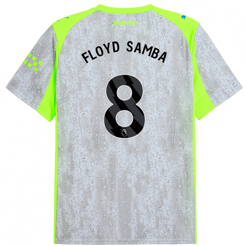 Danxen Homme Maillot Floyd Samba #8 Gris Jaune Troisieme 2025/26 T-Shirt