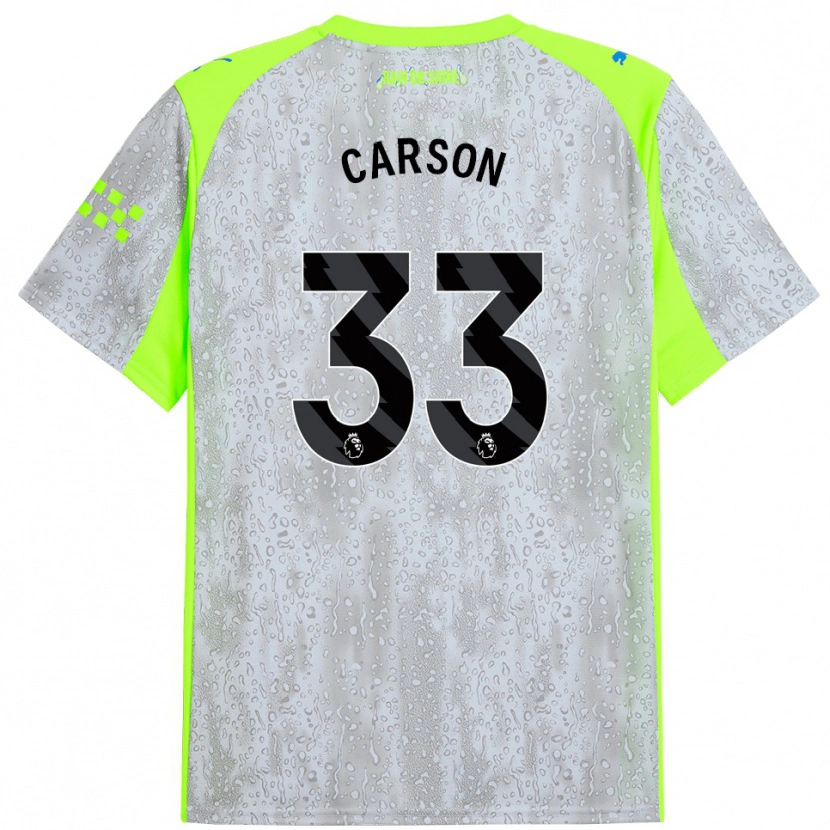 Danxen Homme Maillot Scott Carson #33 Gris Jaune Troisieme 2025/26 T-Shirt