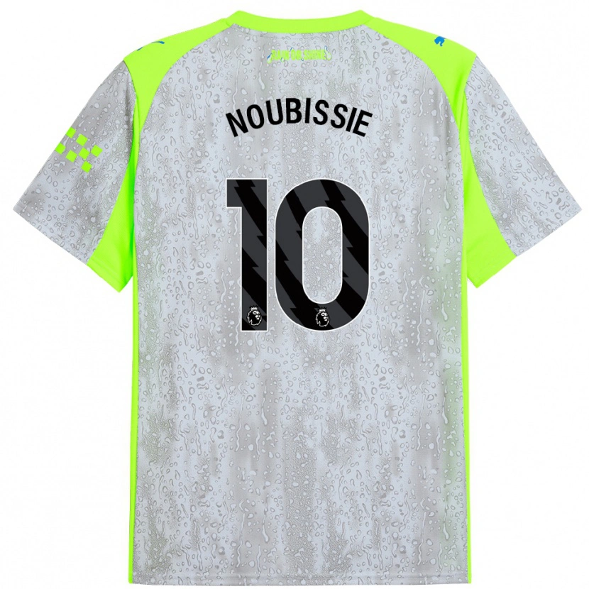 Danxen Homme Maillot Tyrese Noubissie #10 Gris Jaune Troisieme 2025/26 T-Shirt