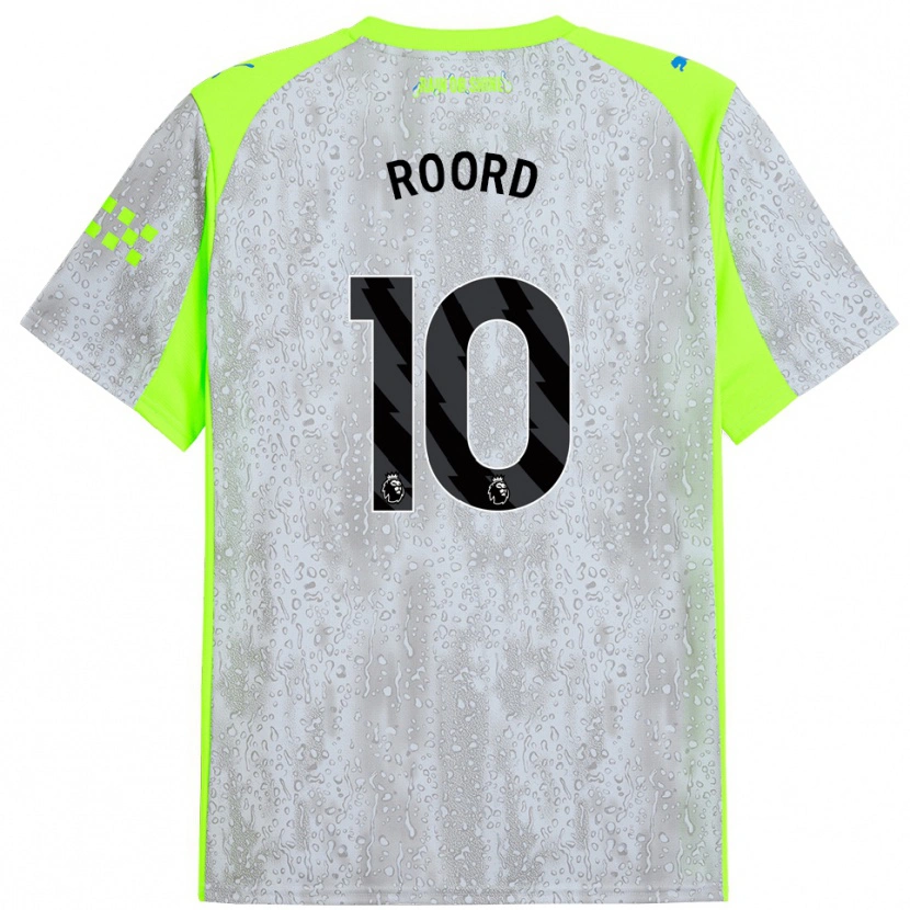 Danxen Homme Maillot Jill Roord #10 Gris Jaune Troisieme 2025/26 T-Shirt