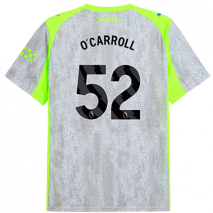 Danxen Homme Maillot Eve O'carroll #52 Gris Jaune Troisieme 2025/26 T-Shirt