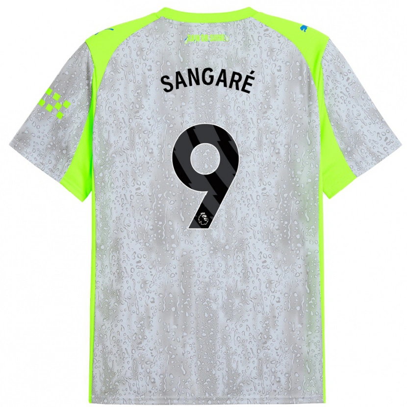 Danxen Homme Maillot Mahamadou Sangaré #9 Gris Jaune Troisieme 2025/26 T-Shirt