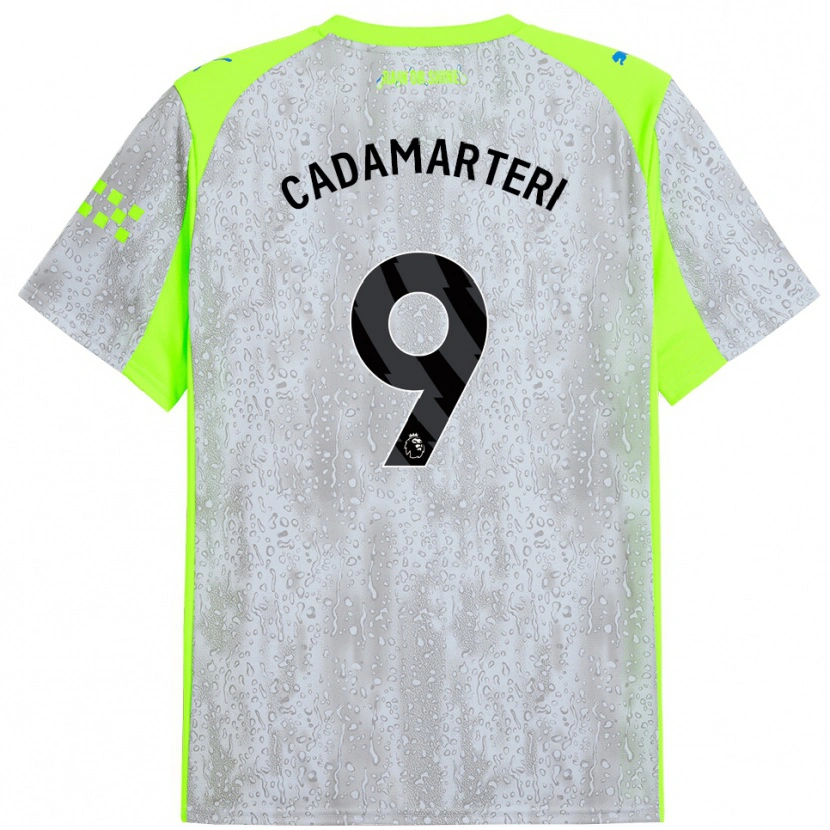 Danxen Homme Maillot Caelan Cadamarteri #9 Gris Jaune Troisieme 2025/26 T-Shirt