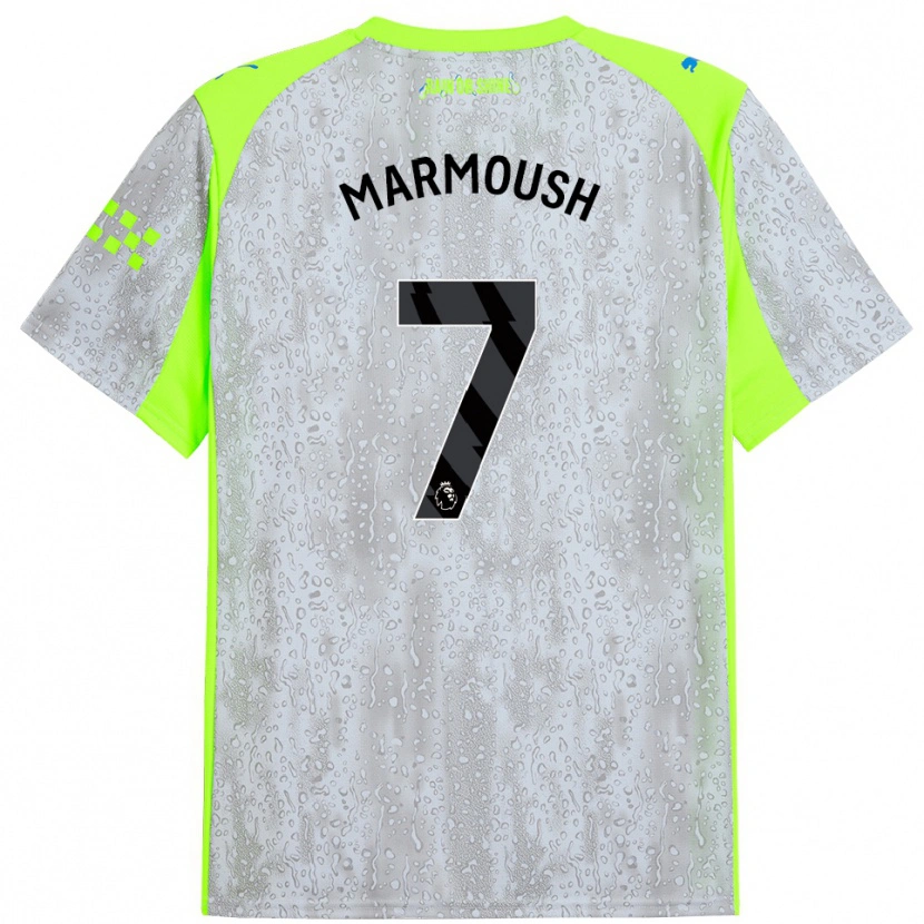 Danxen Homme Maillot Omar Marmoush #7 Gris Jaune Troisieme 2025/26 T-Shirt