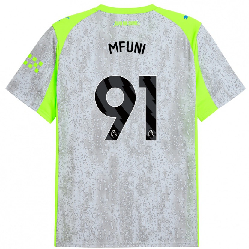 Danxen Homme Maillot Stephen Mfuni #91 Gris Jaune Troisieme 2025/26 T-Shirt
