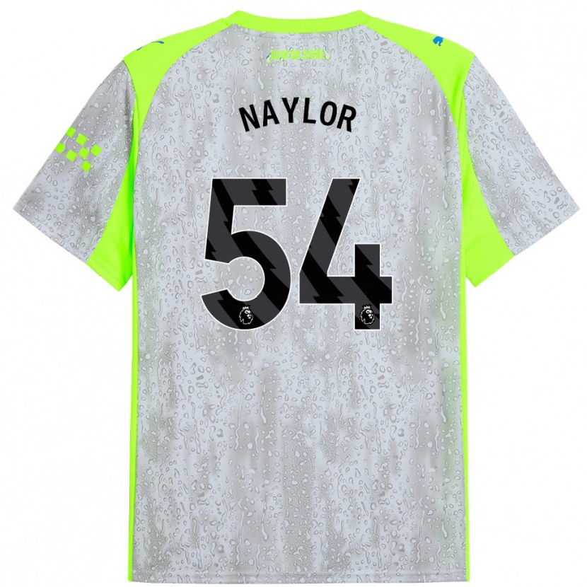 Danxen Homme Maillot Seb Naylor #54 Gris Jaune Troisieme 2025/26 T-Shirt