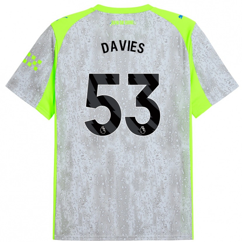 Danxen Homme Maillot Mayzee Davies #53 Gris Jaune Troisieme 2025/26 T-Shirt