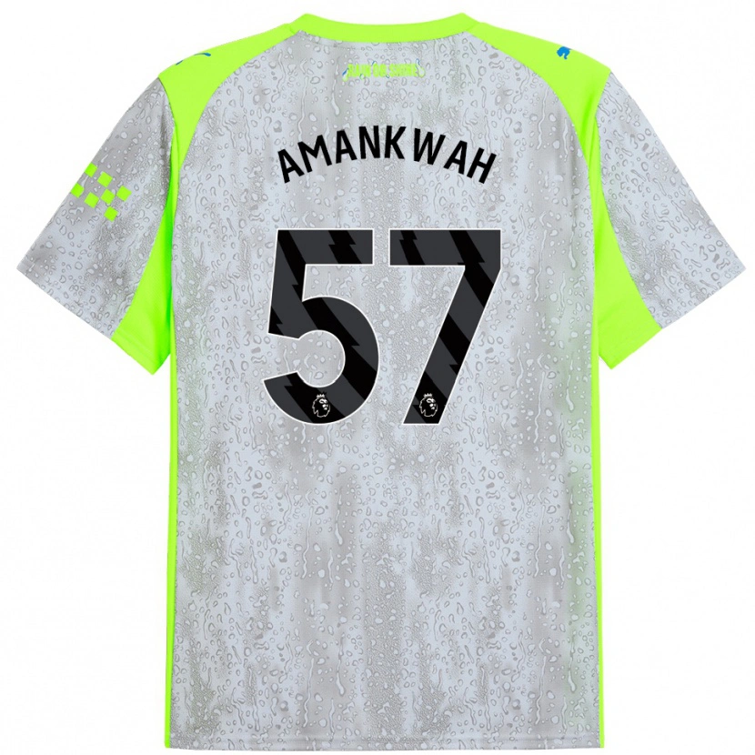 Danxen Homme Maillot Yeboah Amankwah #57 Gris Jaune Troisieme 2025/26 T-Shirt