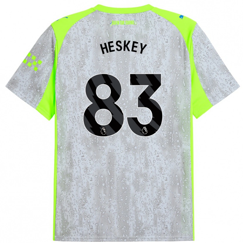 Danxen Homme Maillot Reigan Heskey #83 Gris Jaune Troisieme 2025/26 T-Shirt