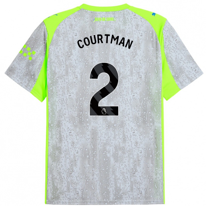 Danxen Homme Maillot Charlie Courtman #2 Gris Jaune Troisieme 2025/26 T-Shirt