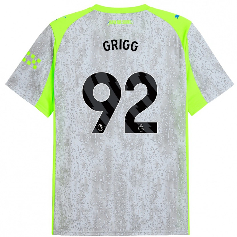Danxen Homme Maillot Finley Grigg #92 Gris Jaune Troisieme 2025/26 T-Shirt