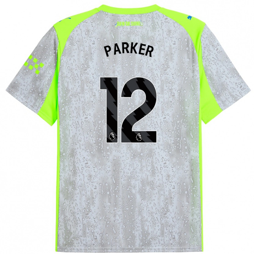 Danxen Homme Maillot Xavier Parker #12 Gris Jaune Troisieme 2025/26 T-Shirt