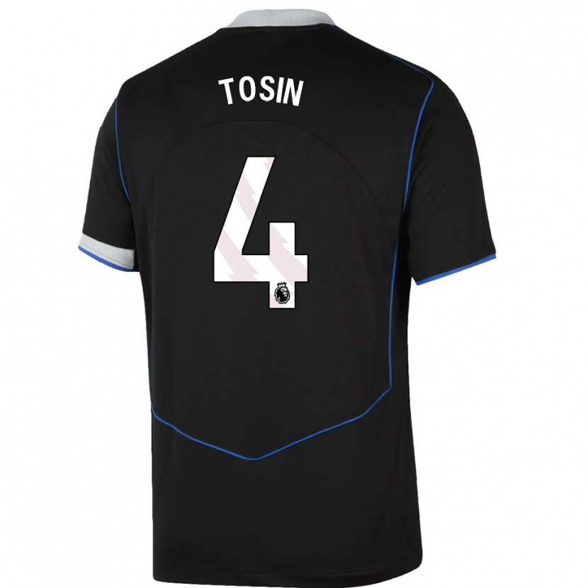 Danxen Homme Maillot Tosin Adarabioyo #4 Noir Bleu Argent Troisieme 2025/26 T-Shirt