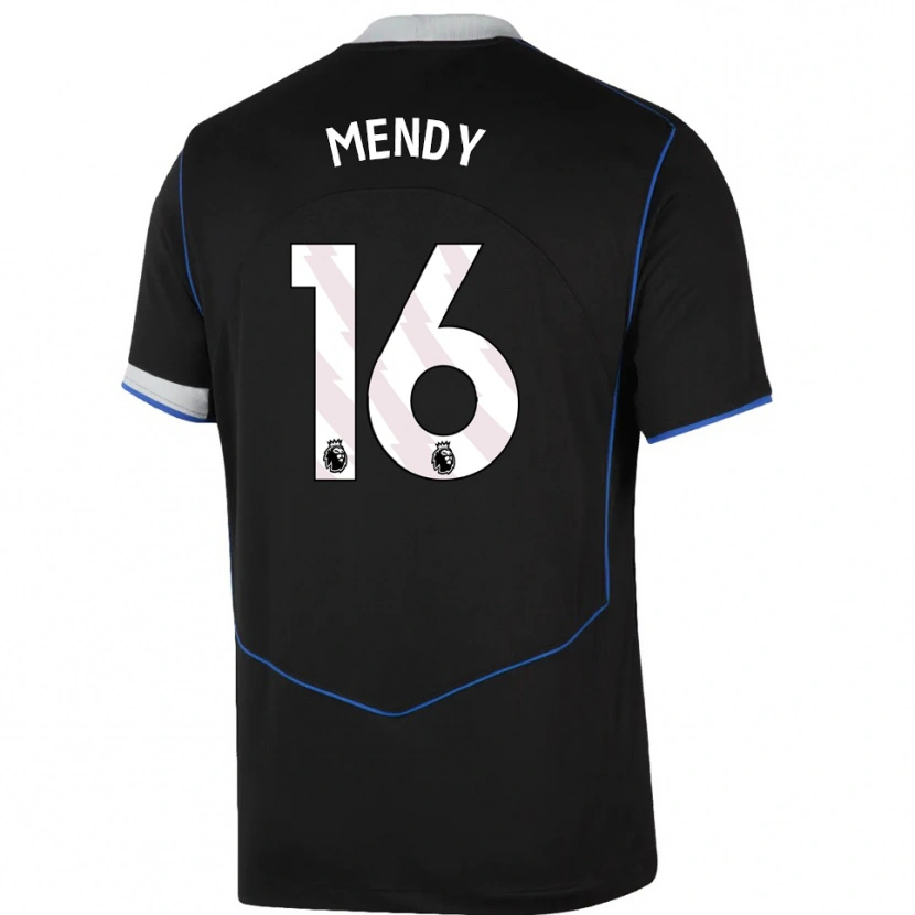 Danxen Homme Maillot Edouard Mendy #16 Noir Bleu Argent Troisieme 2025/26 T-Shirt