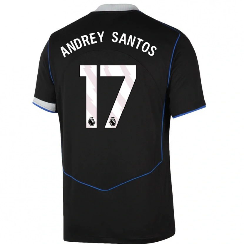 Danxen Homme Maillot Andrey Santos #17 Noir Bleu Argent Troisieme 2025/26 T-Shirt