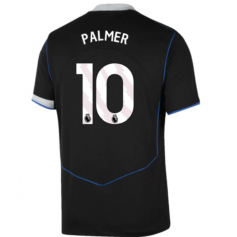 Danxen Homme Maillot Cole Palmer #10 Noir Bleu Argent Troisieme 2025/26 T-Shirt