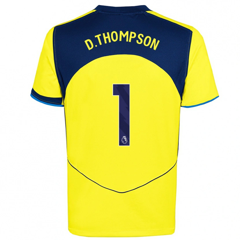 Danxen Homme Maillot Dylan Thompson #1 Jaune Marine Troisieme 2025/26 T-Shirt